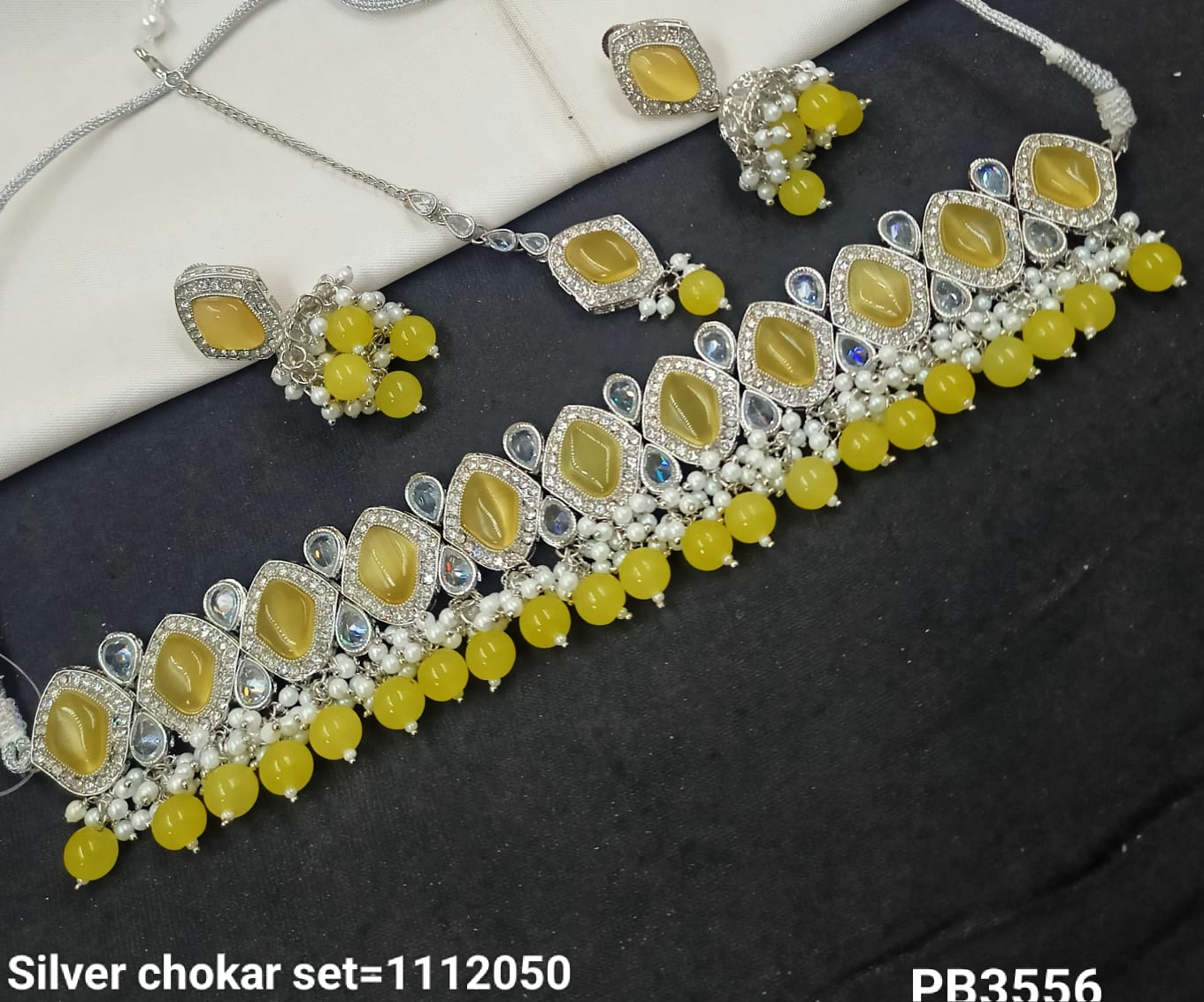 Silver Plated Choker Necklace Set