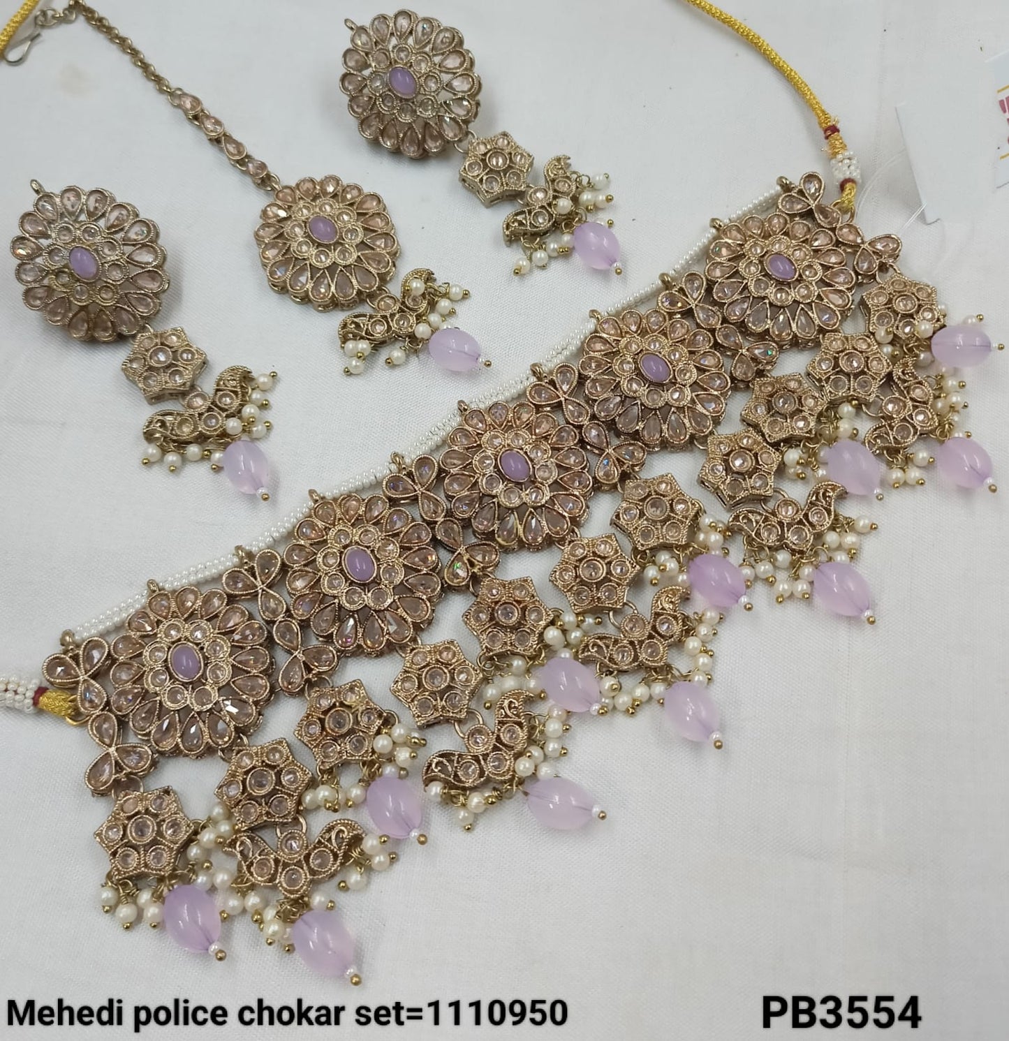 Fashionable Antique Gold Plated Choker Necklace Set