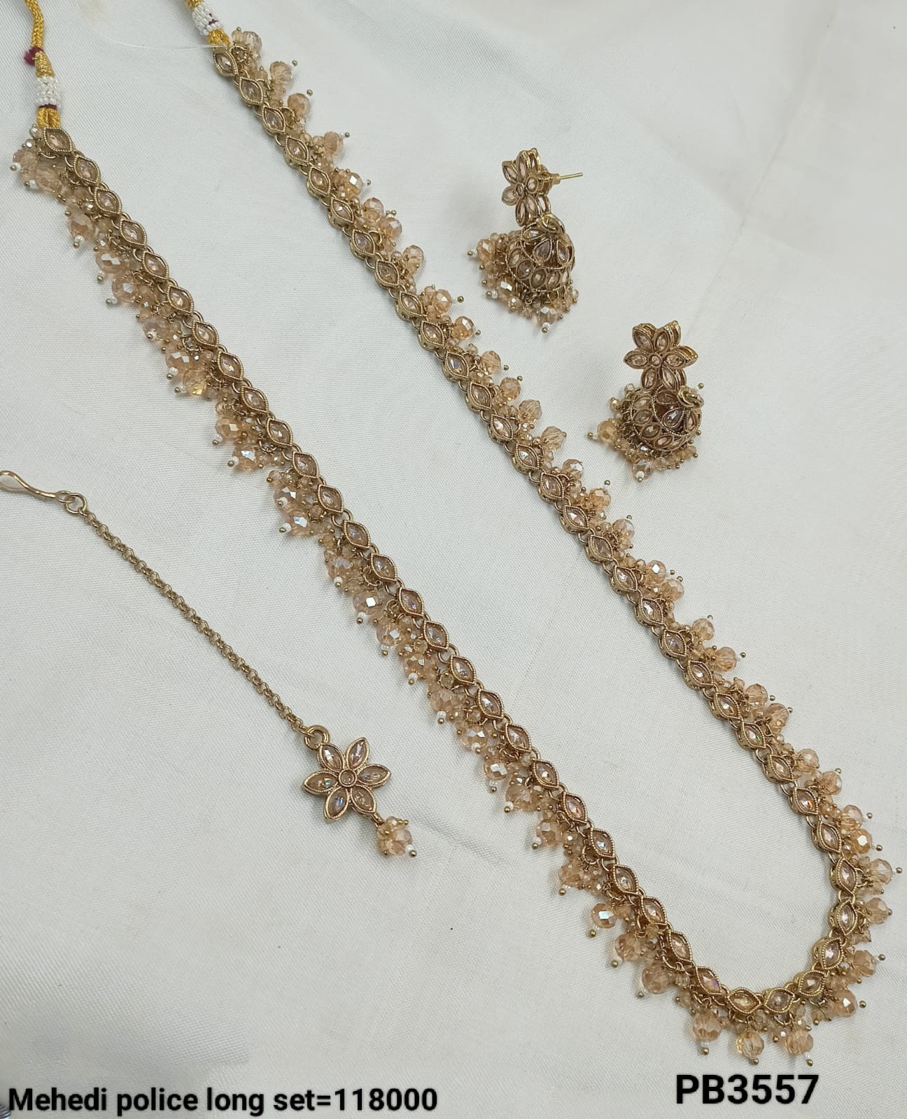 Traditional Antique Gold Plated Long Jewellery Set