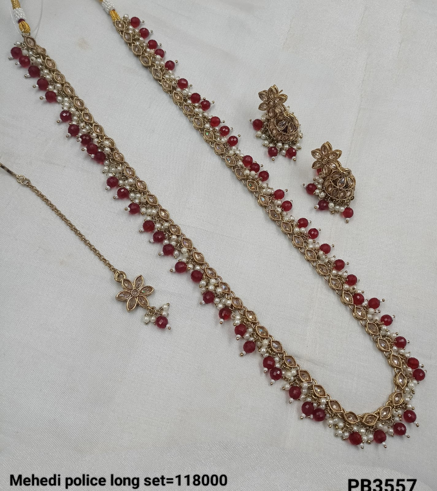 Traditional Antique Gold Plated Long Jewellery Set
