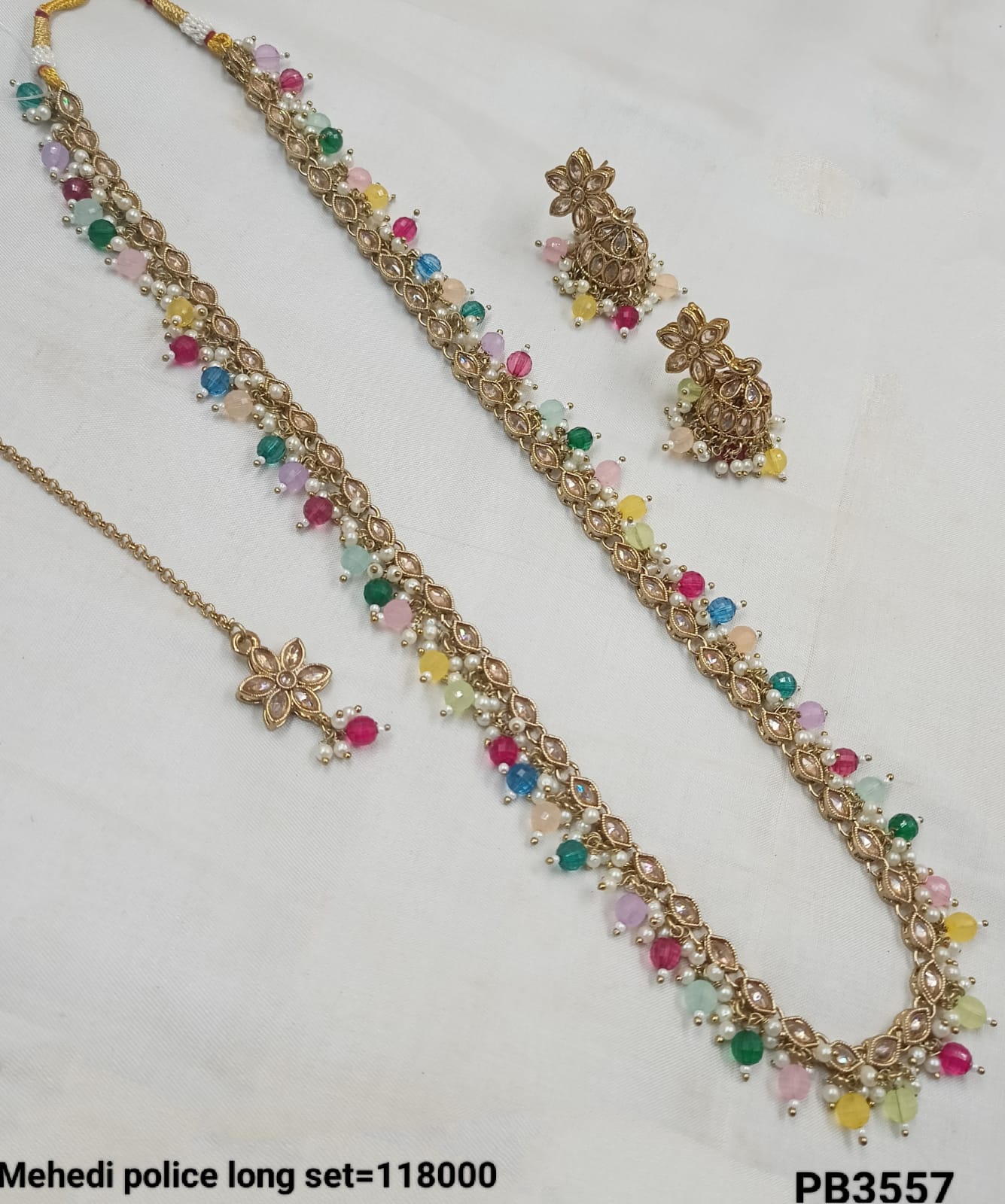 Traditional Antique Gold Plated Long Jewellery Set