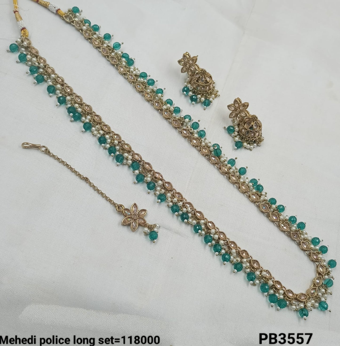 Traditional Antique Gold Plated Long Jewellery Set