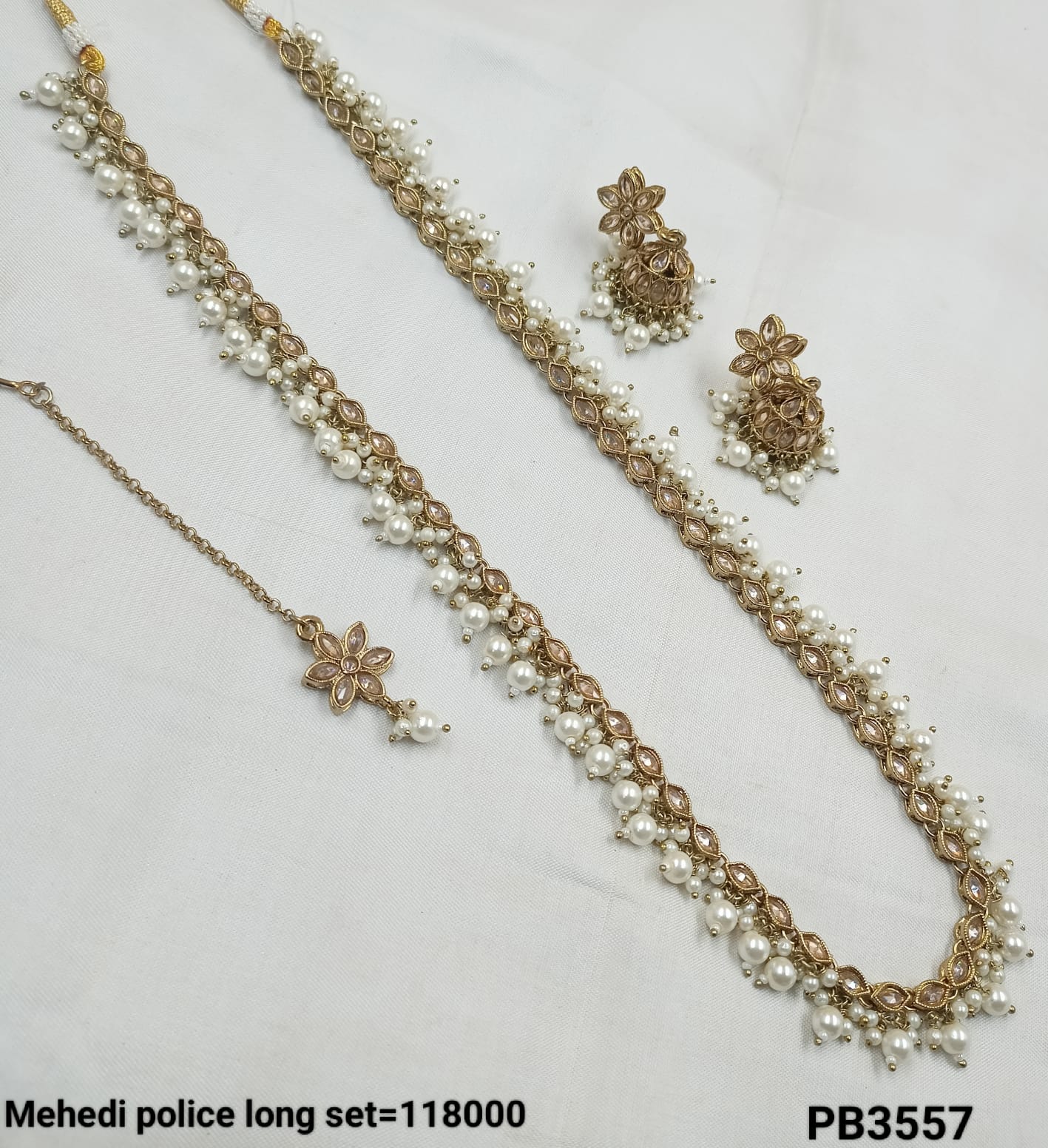Traditional Antique Gold Plated Long Jewellery Set