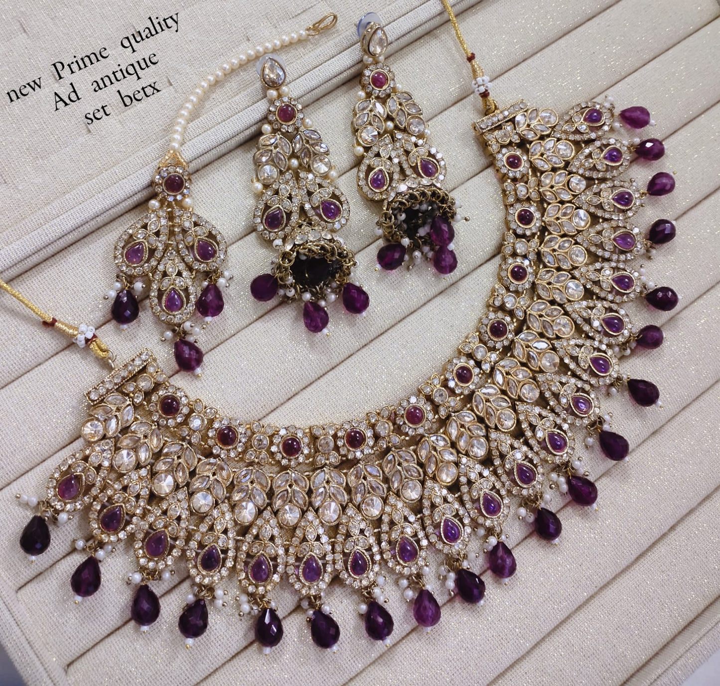 Antique Gold Plated Choker Necklace Set