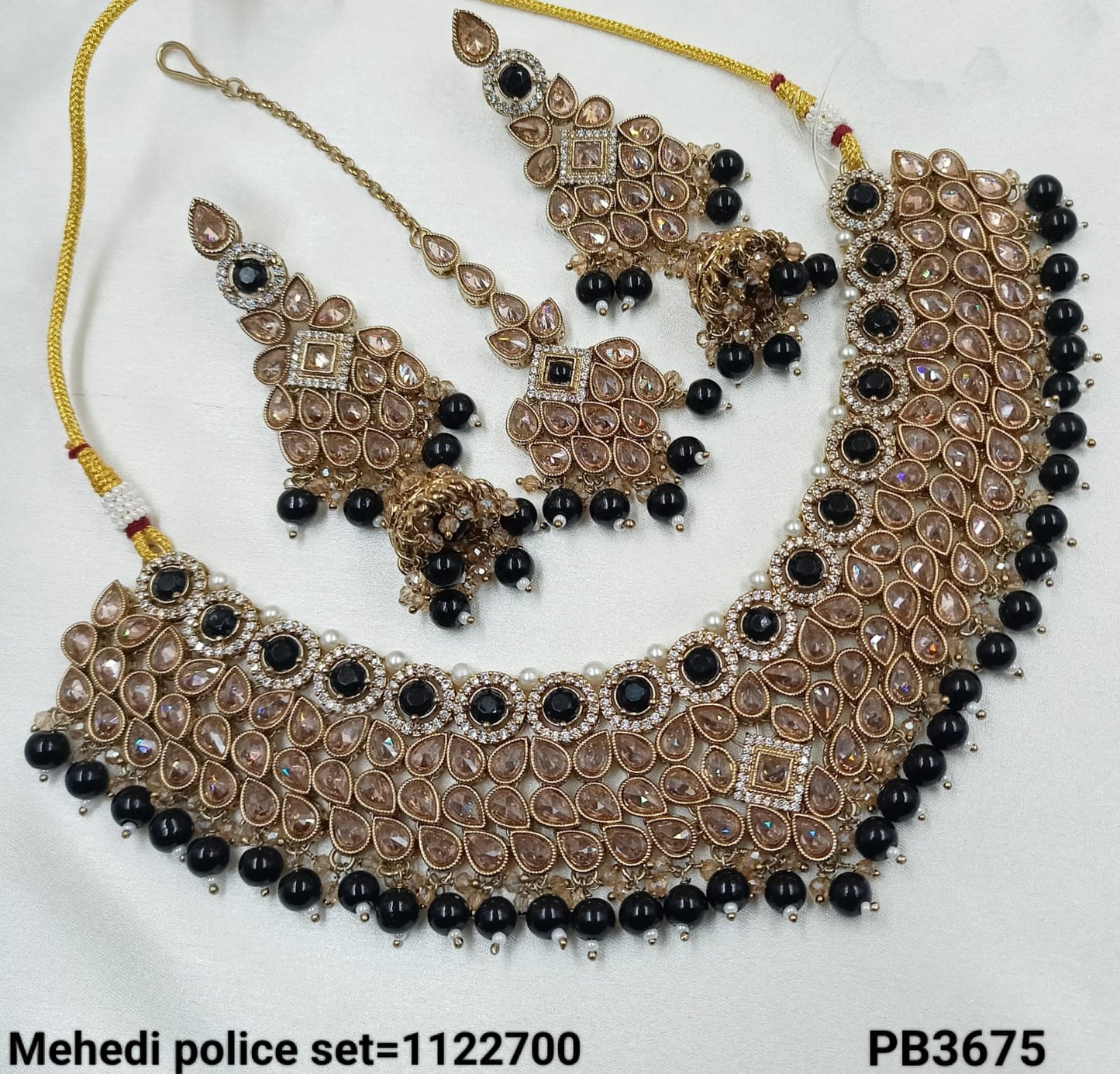 Traditional Antique Gold Plated Choker Necklace Set