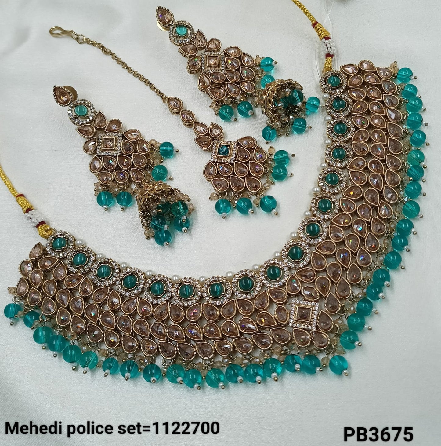 Traditional Antique Gold Plated Choker Necklace Set