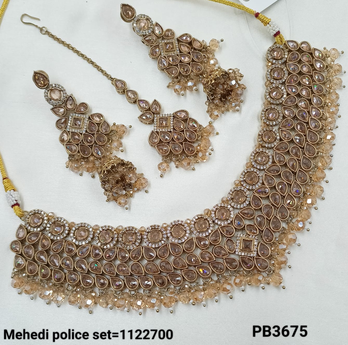 Traditional Antique Gold Plated Choker Necklace Set