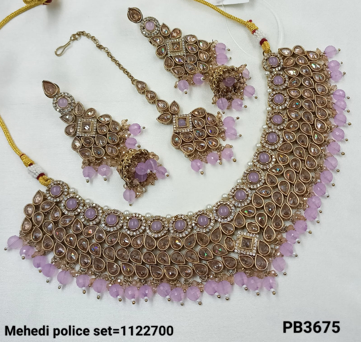 Traditional Antique Gold Plated Choker Necklace Set