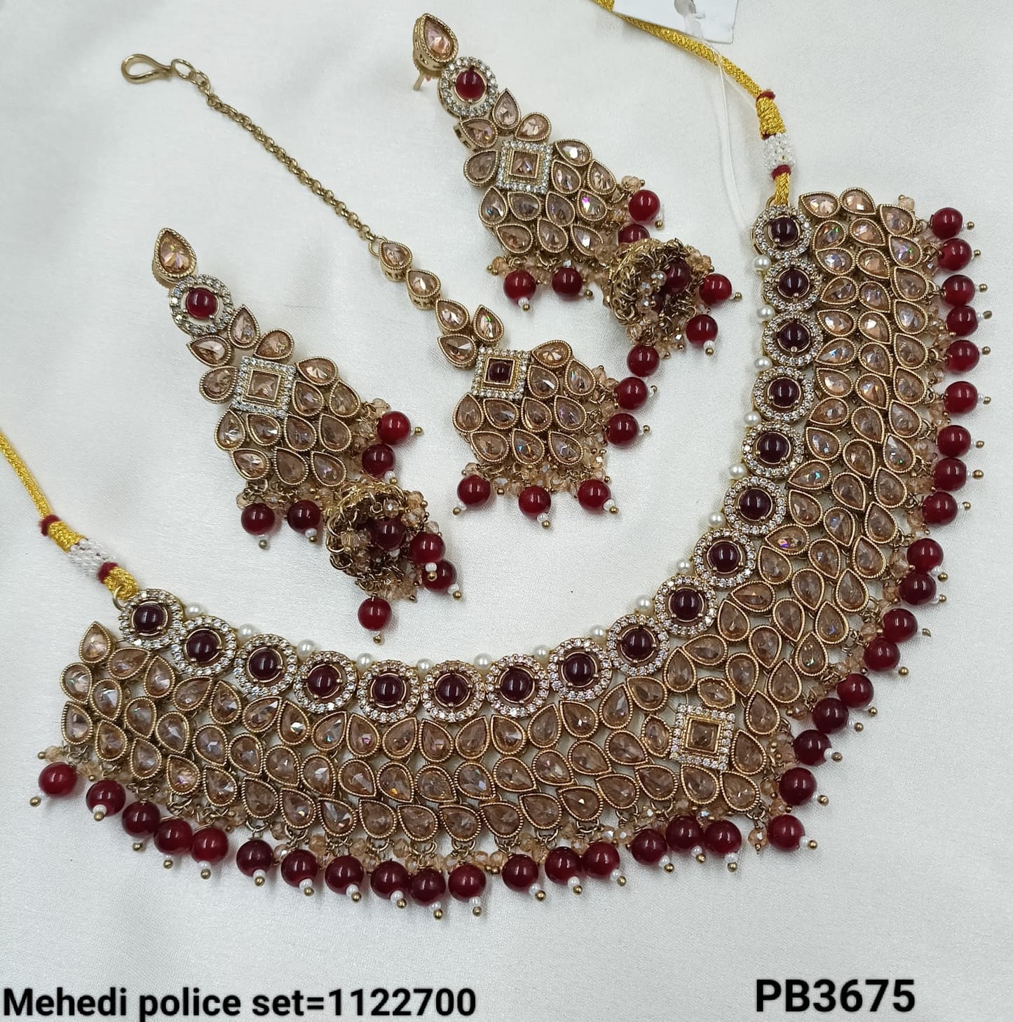 Traditional Antique Gold Plated Choker Necklace Set