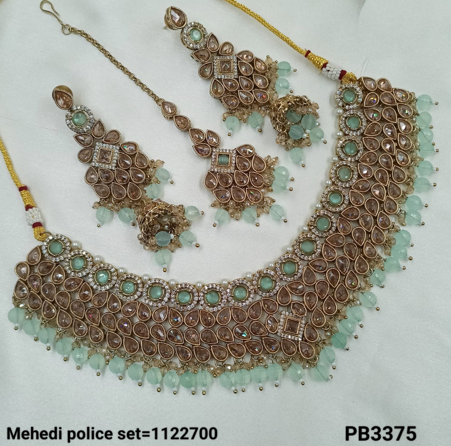 Traditional Antique Gold Plated Choker Necklace Set