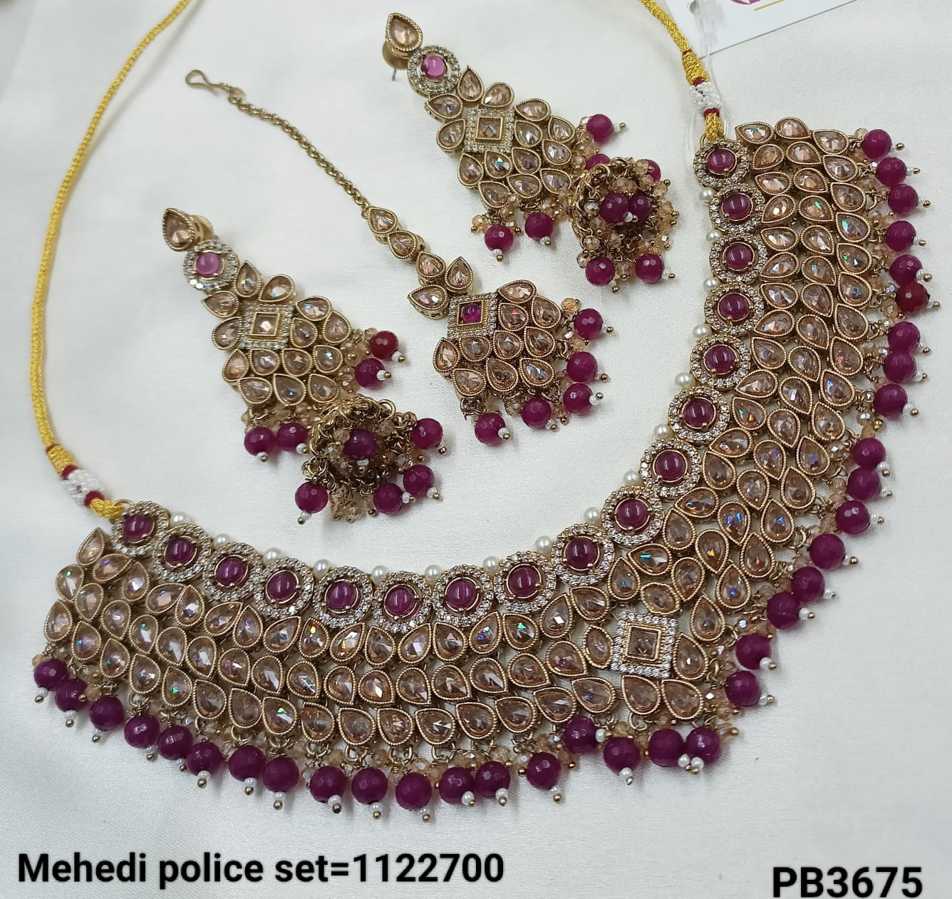 Traditional Antique Gold Plated Choker Necklace Set