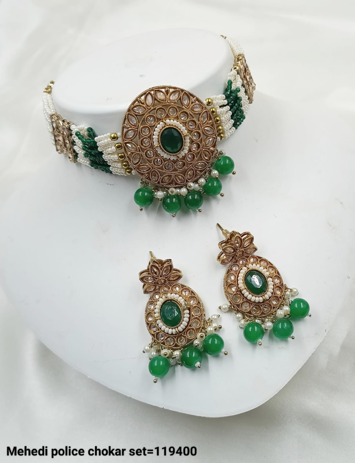 Traditional Antique Gold Plated Choker Necklace Set