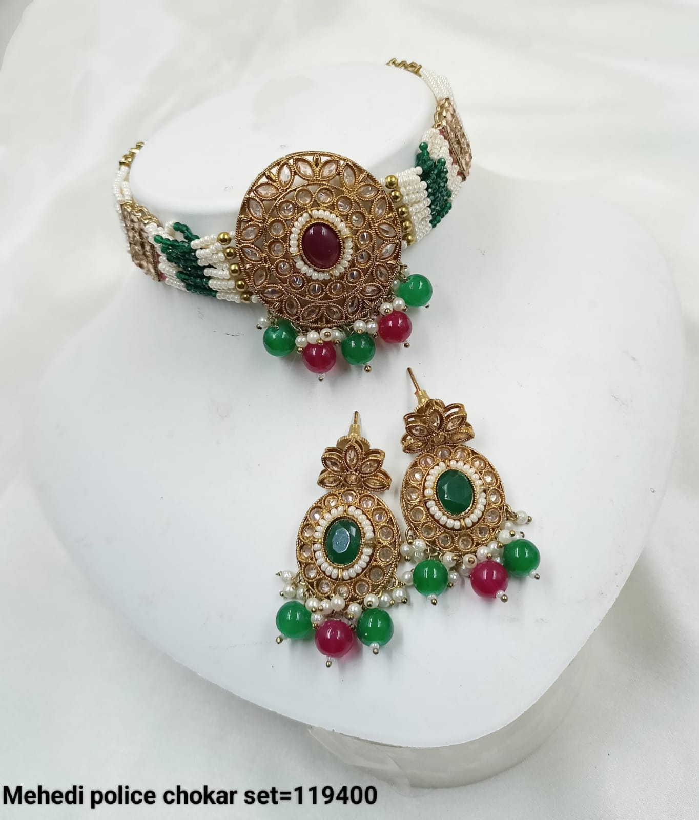 Traditional Antique Gold Plated Choker Necklace Set