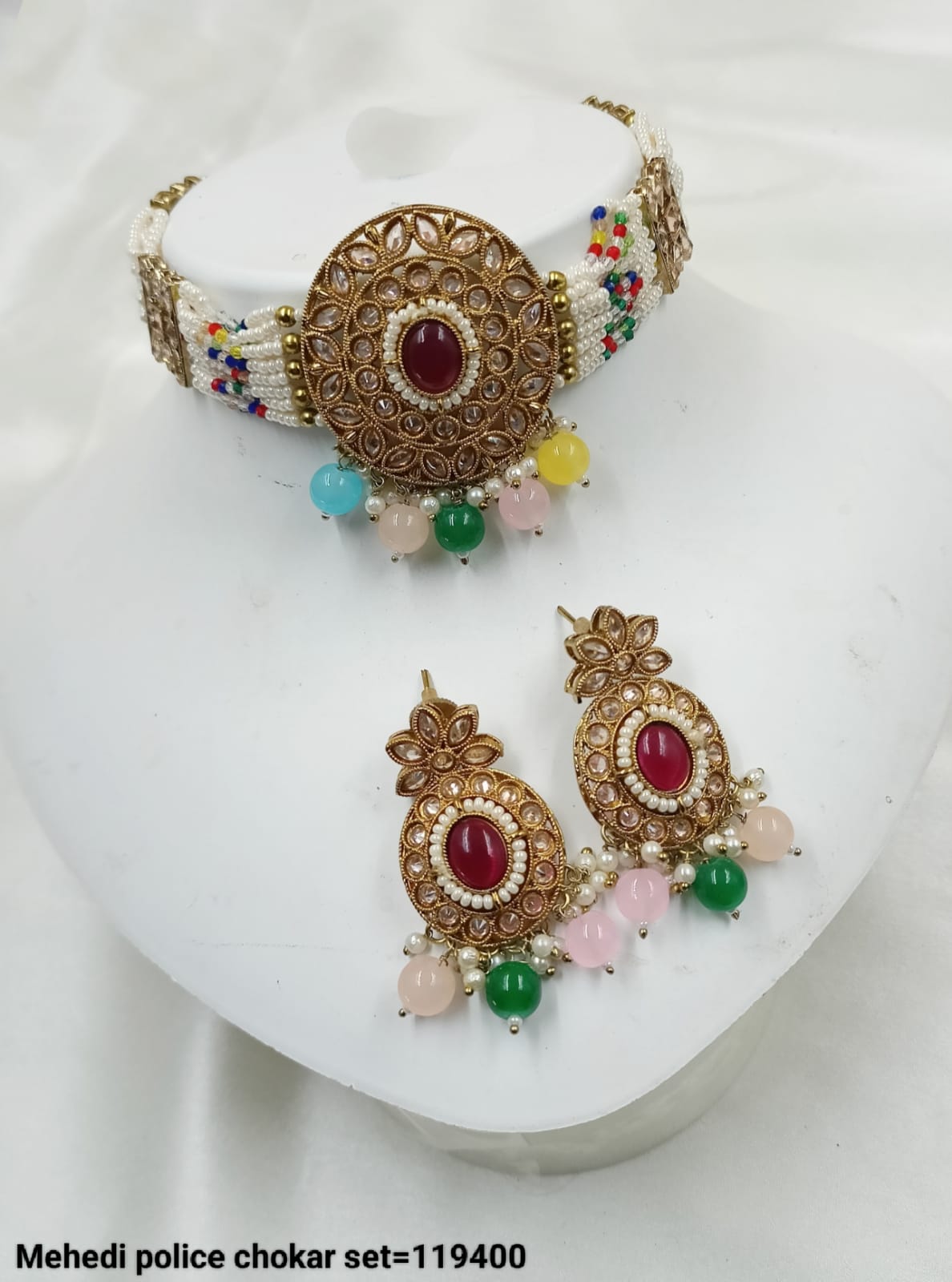 Traditional Antique Gold Plated Choker Necklace Set