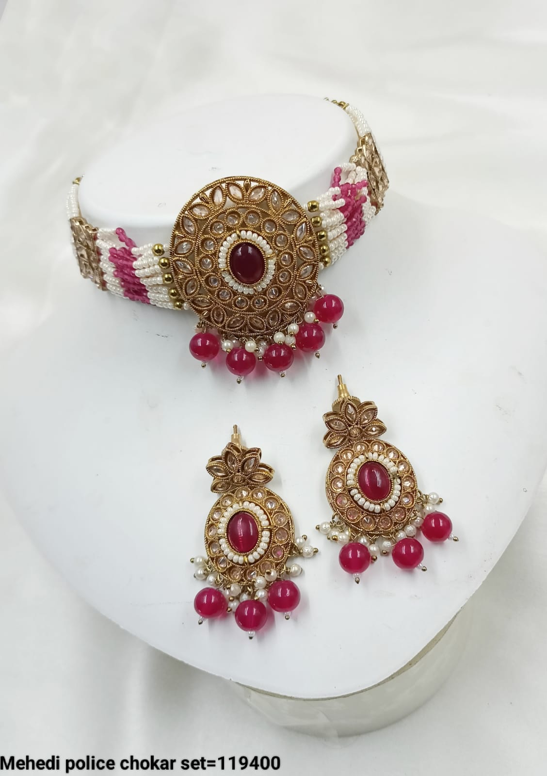 Traditional Antique Gold Plated Choker Necklace Set