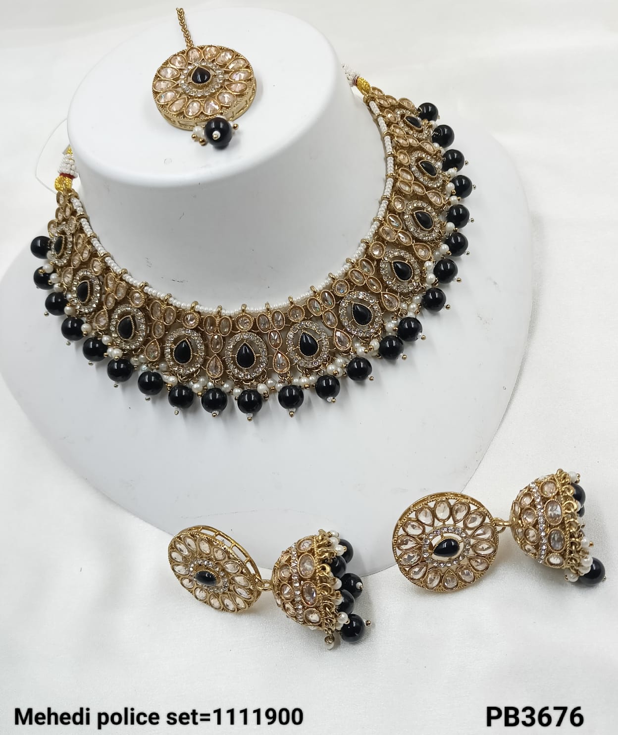 Fancy Antique Gold Plated Choker Necklace Set