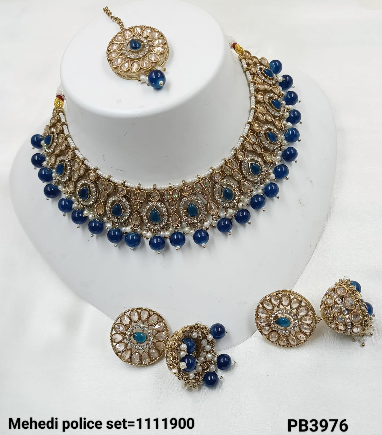 Fancy Antique Gold Plated Choker Necklace Set