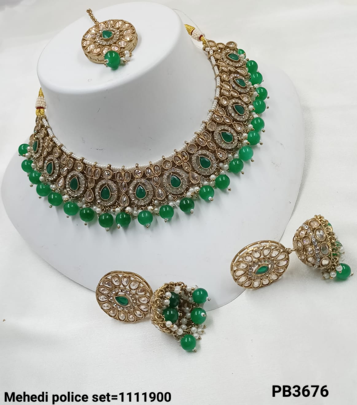 Fancy Antique Gold Plated Choker Necklace Set