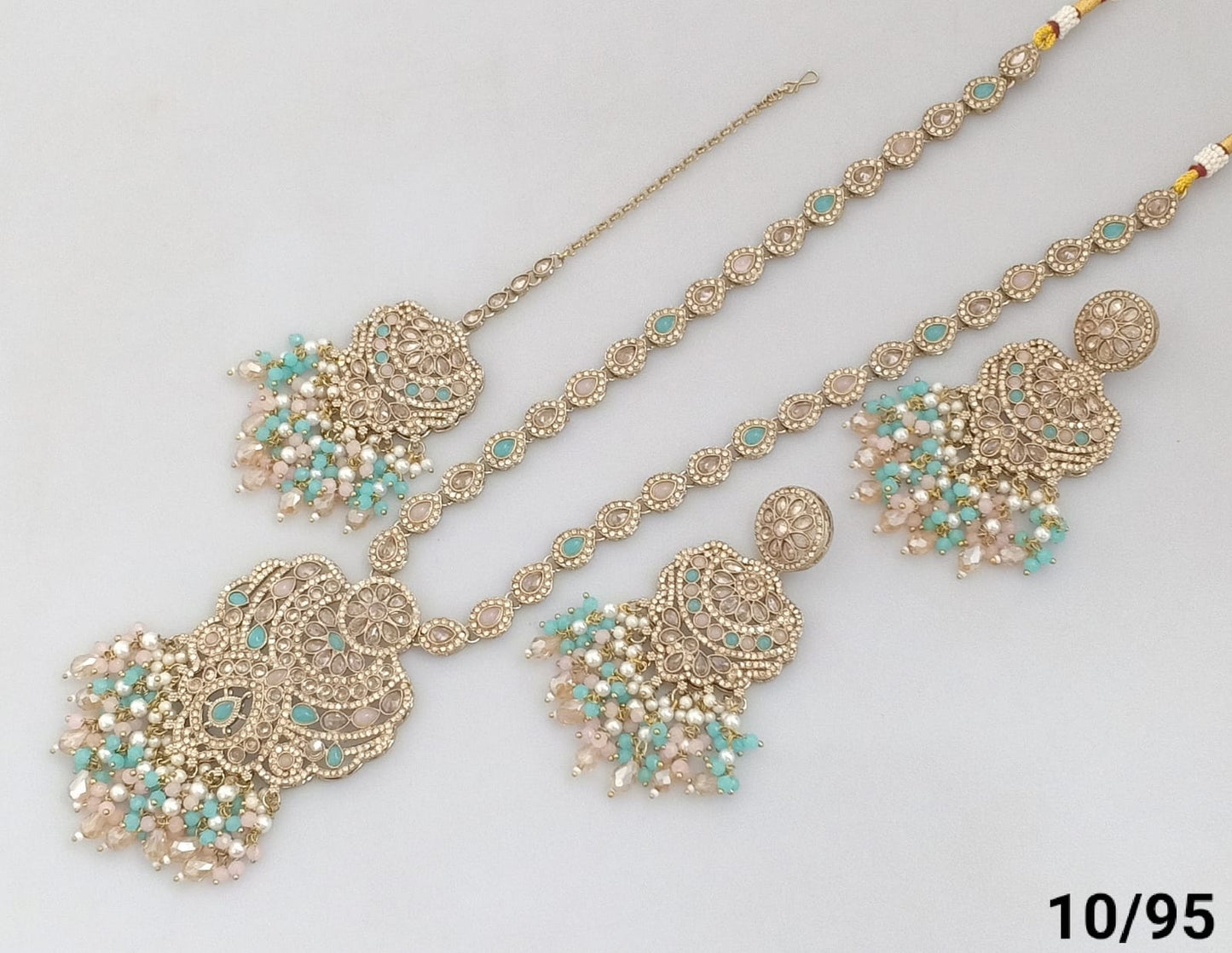 Antique Gold Plated Long Necklace Set