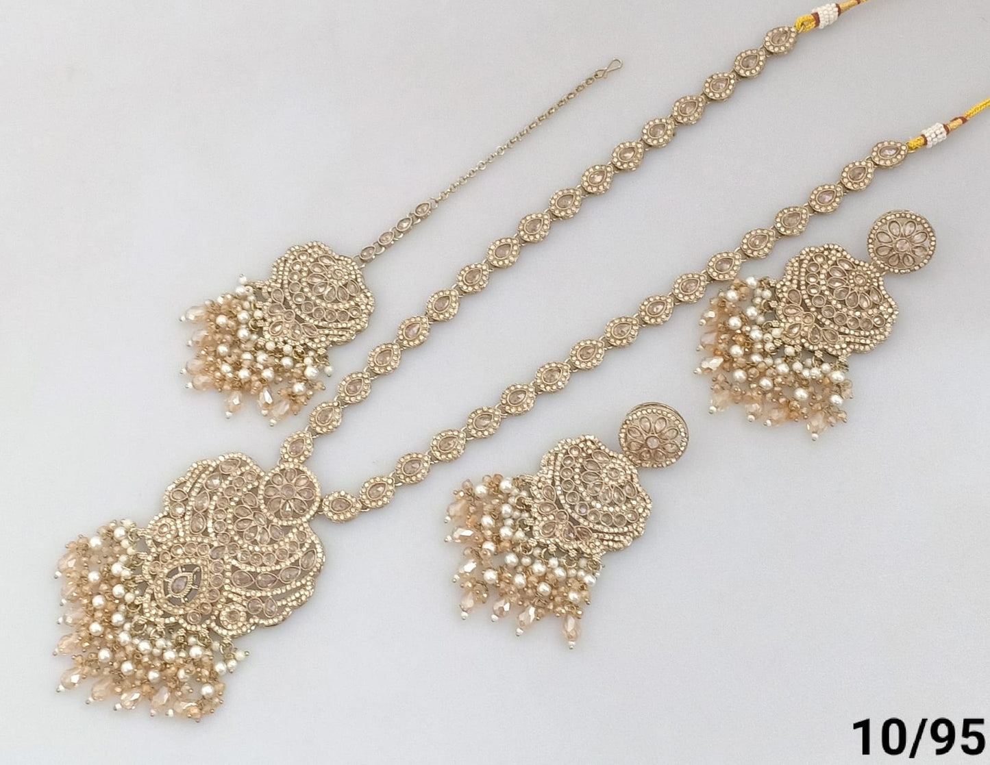 Antique Gold Plated Long Necklace Set