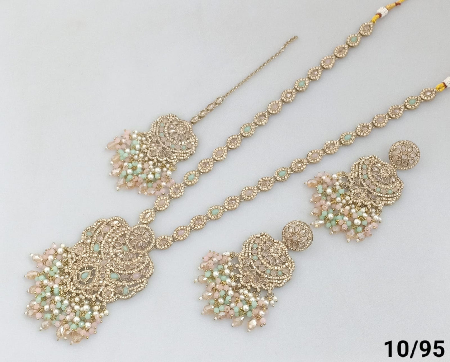 Antique Gold Plated Long Necklace Set