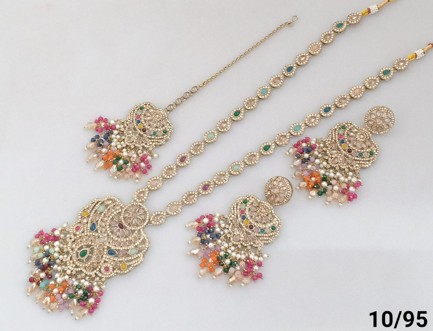 Antique Gold Plated Long Necklace Set