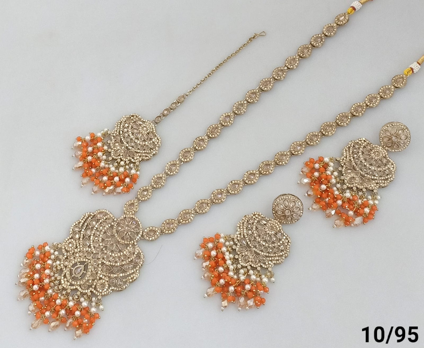 Antique Gold Plated Long Necklace Set