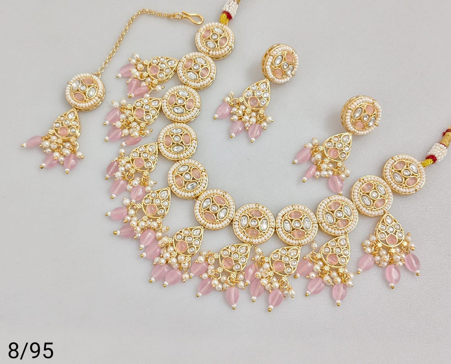 Elegant CZ & Pearl Statement Necklace Set – Traditional Indian Jewelry