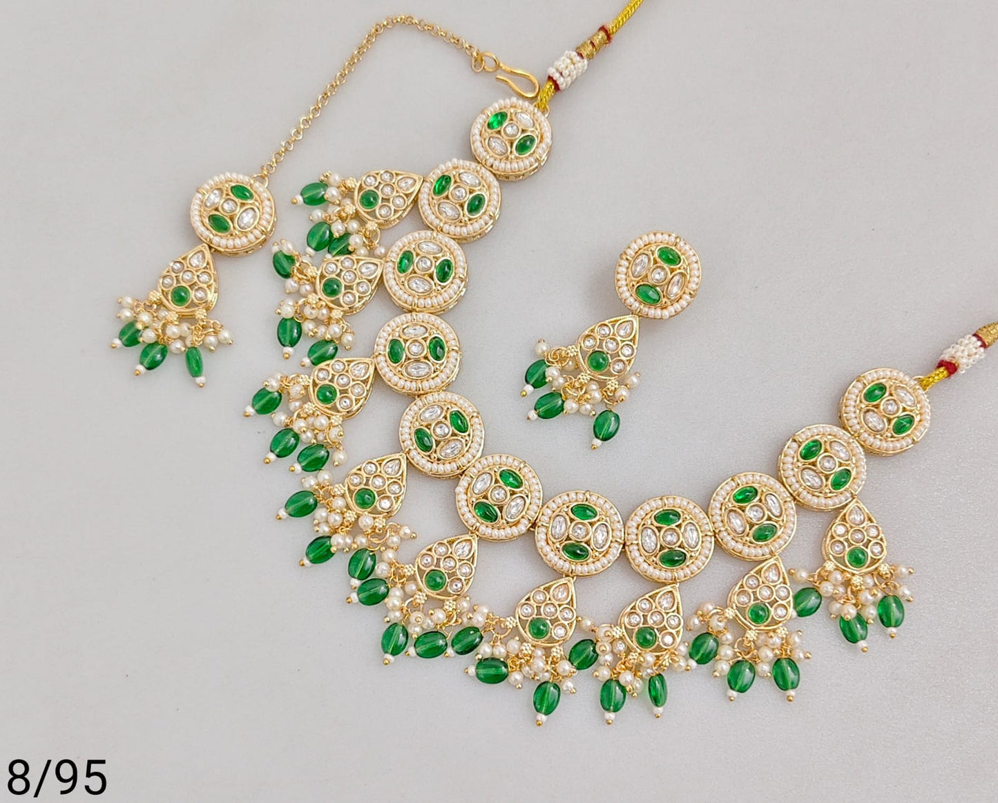 Elegant CZ & Pearl Statement Necklace Set – Traditional Indian Jewelry
