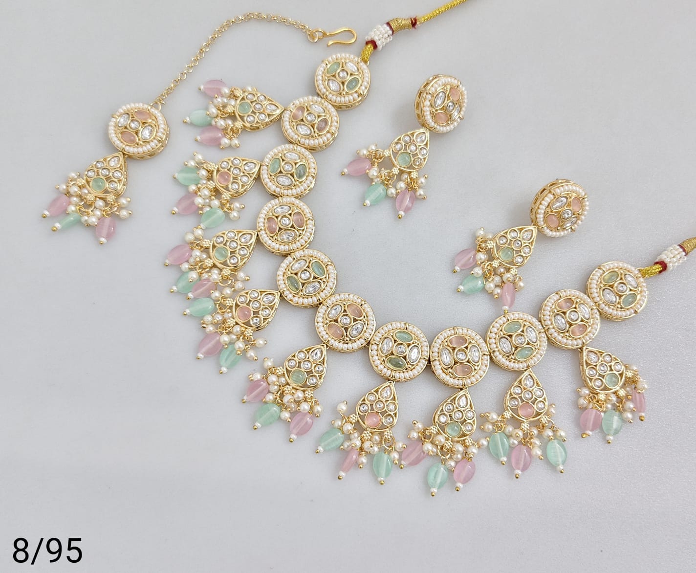 Elegant CZ & Pearl Statement Necklace Set – Traditional Indian Jewelry