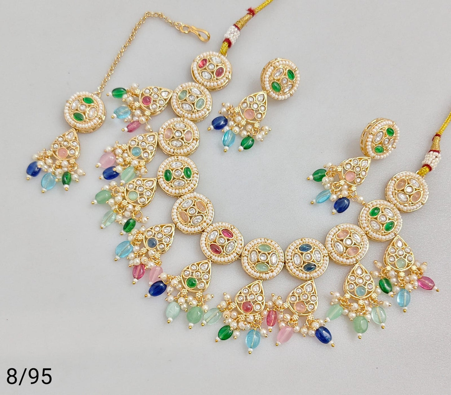 Elegant CZ & Pearl Statement Necklace Set – Traditional Indian Jewelry