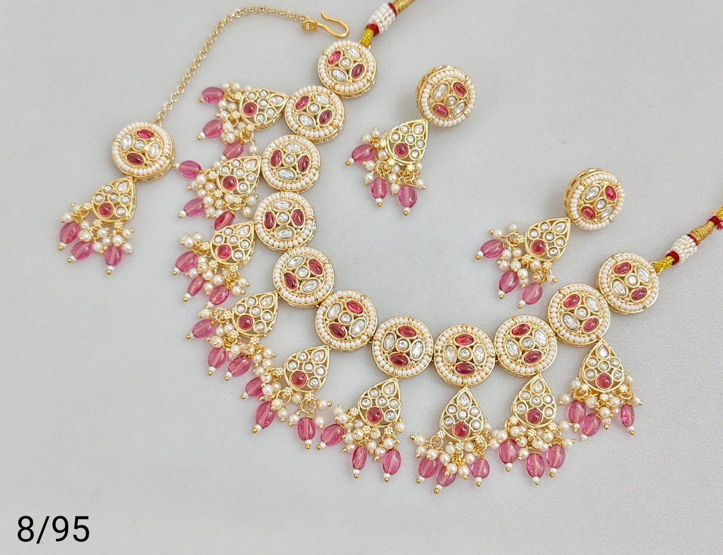 Elegant CZ & Pearl Statement Necklace Set – Traditional Indian Jewelry