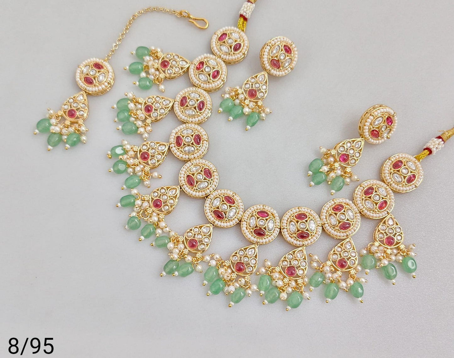 Elegant CZ & Pearl Statement Necklace Set – Traditional Indian Jewelry