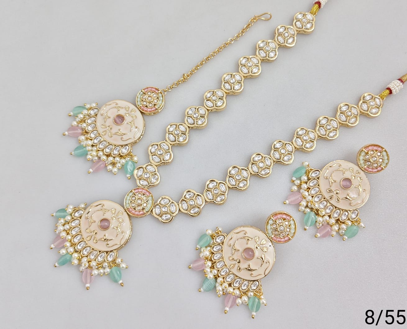 Elegant Traditional CZ Jewelry Set with Pearl and Gemstone Accents