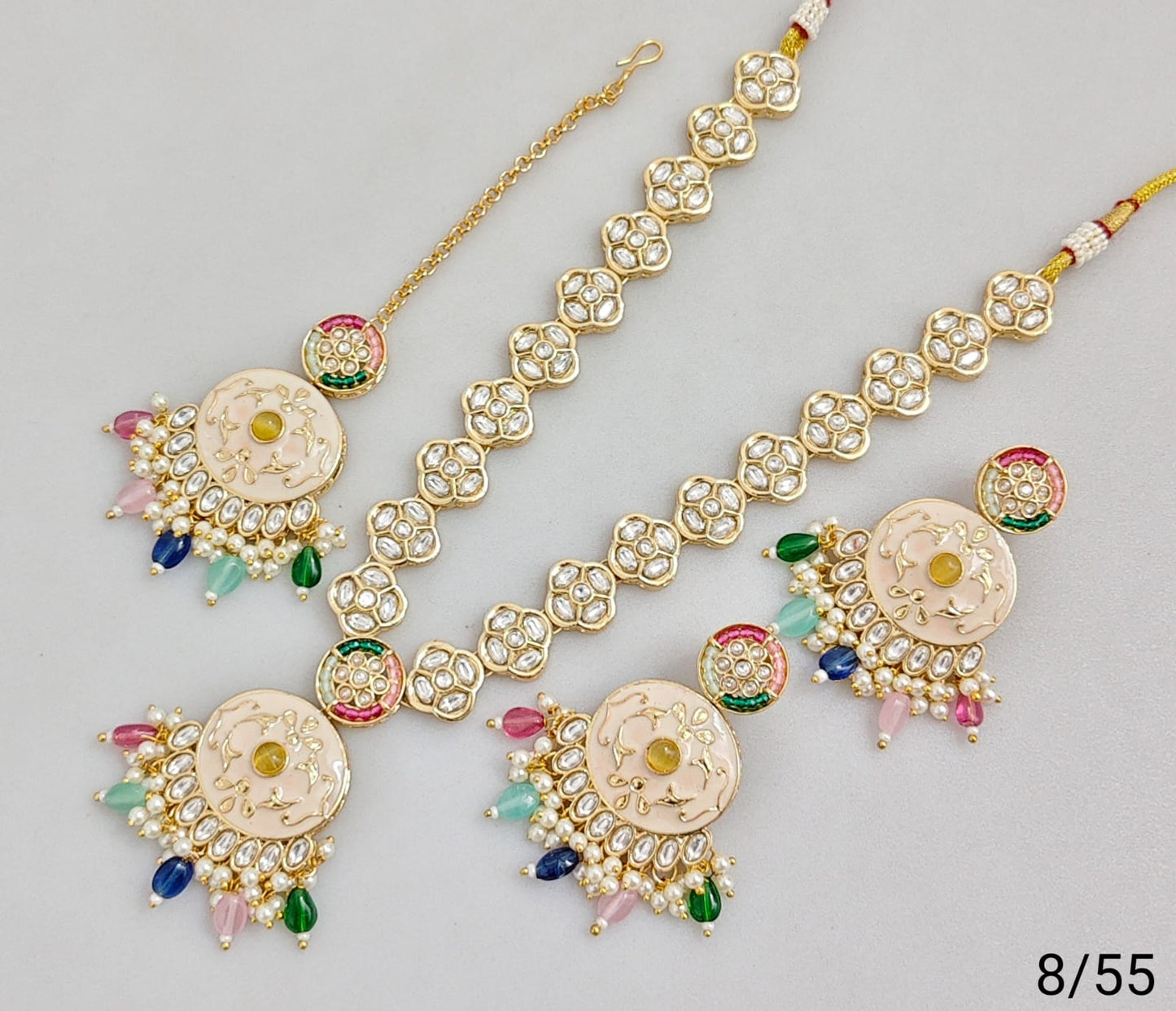 Elegant Traditional CZ Jewelry Set with Pearl and Gemstone Accents