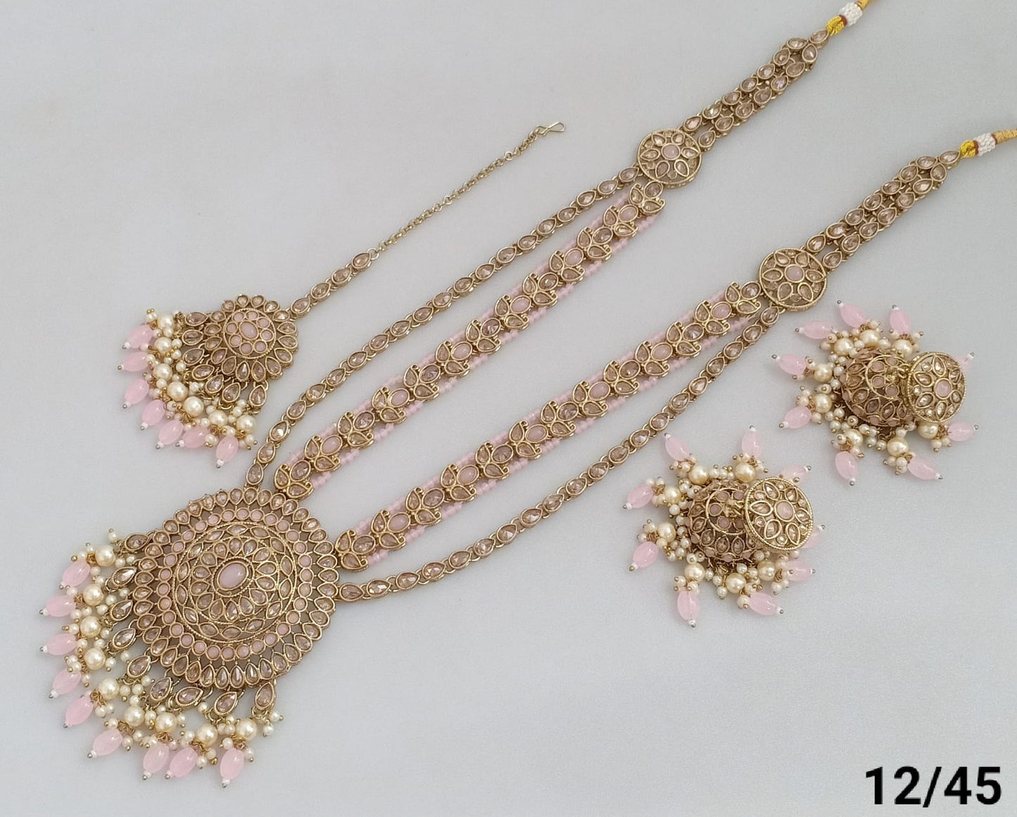 Antique Gold Plated Long Necklace Set