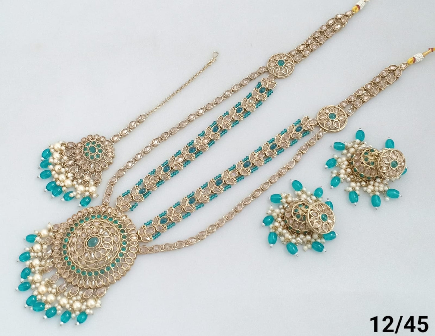 Antique Gold Plated Long Necklace Set