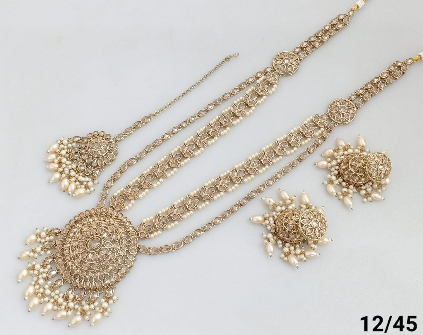 Antique Gold Plated Long Necklace Set