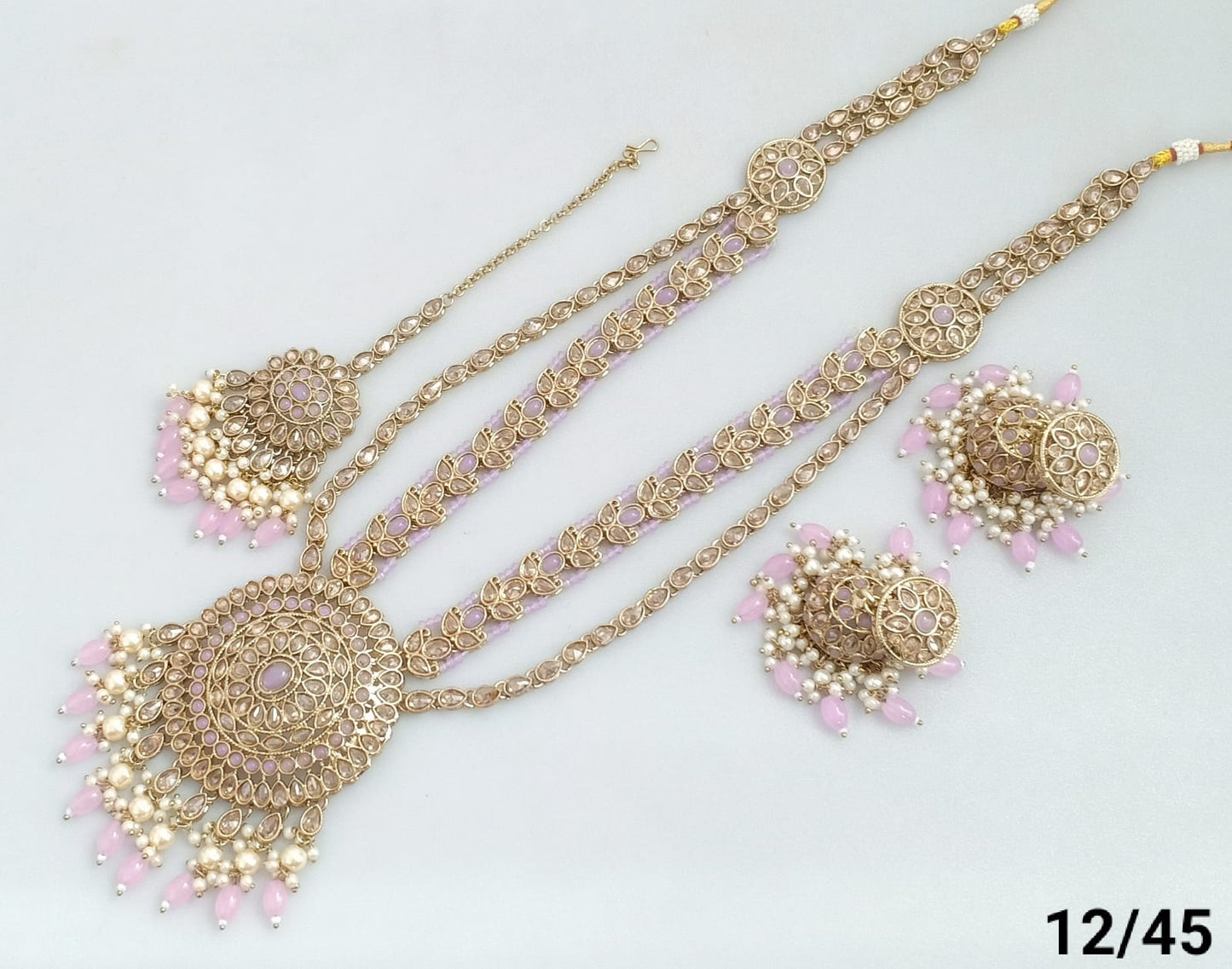 Antique Gold Plated Long Necklace Set