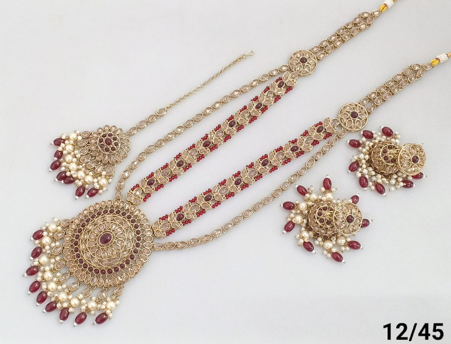 Antique Gold Plated Long Necklace Set
