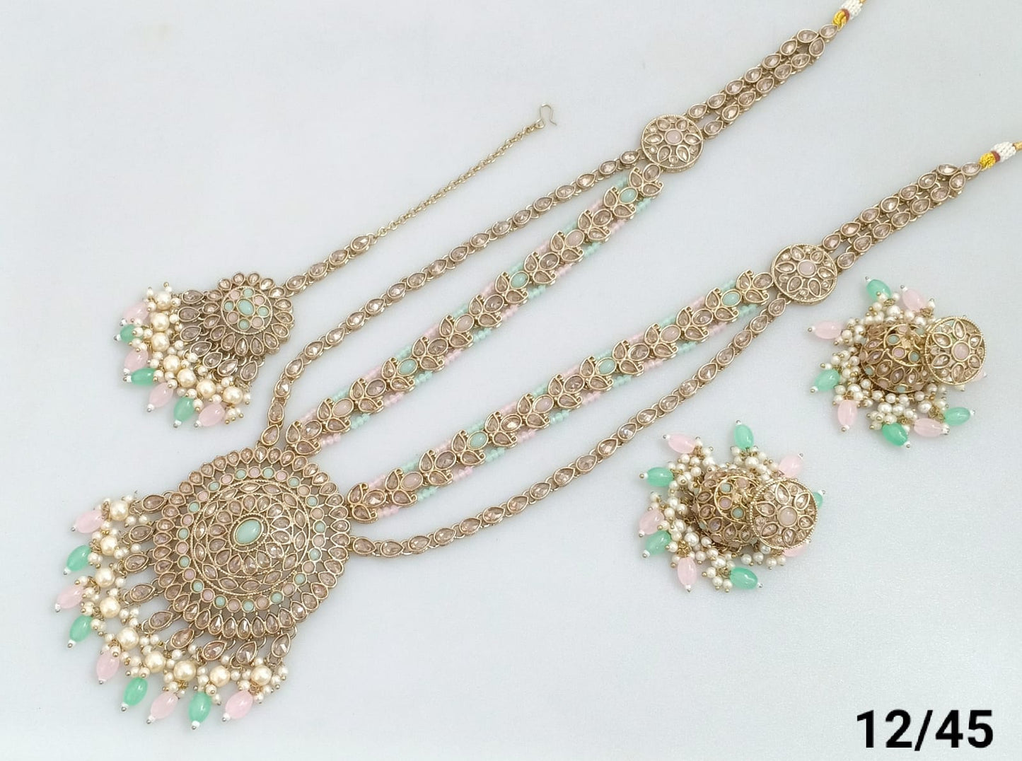 Antique Gold Plated Long Necklace Set