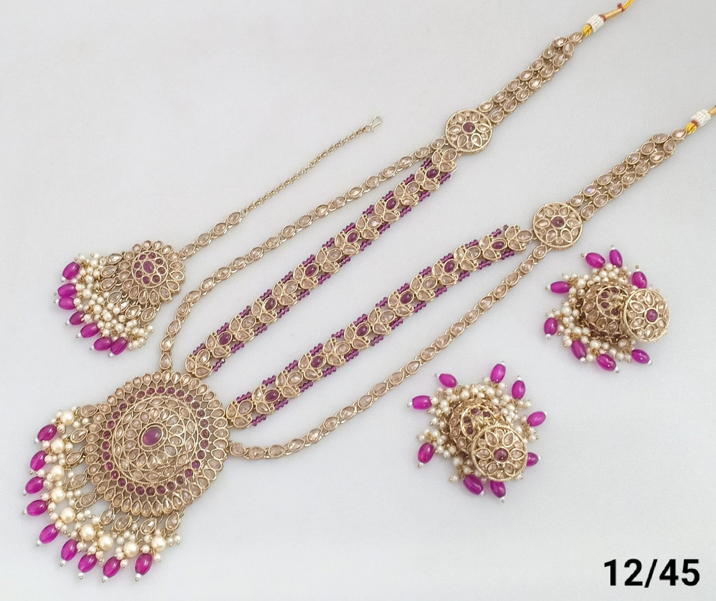 Antique Gold Plated Long Necklace Set