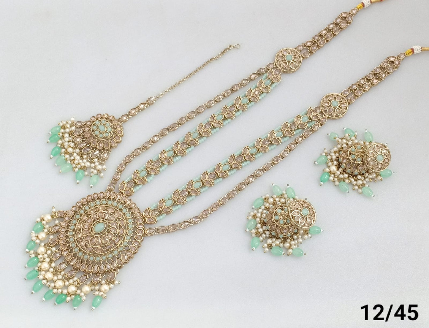 Antique Gold Plated Long Necklace Set
