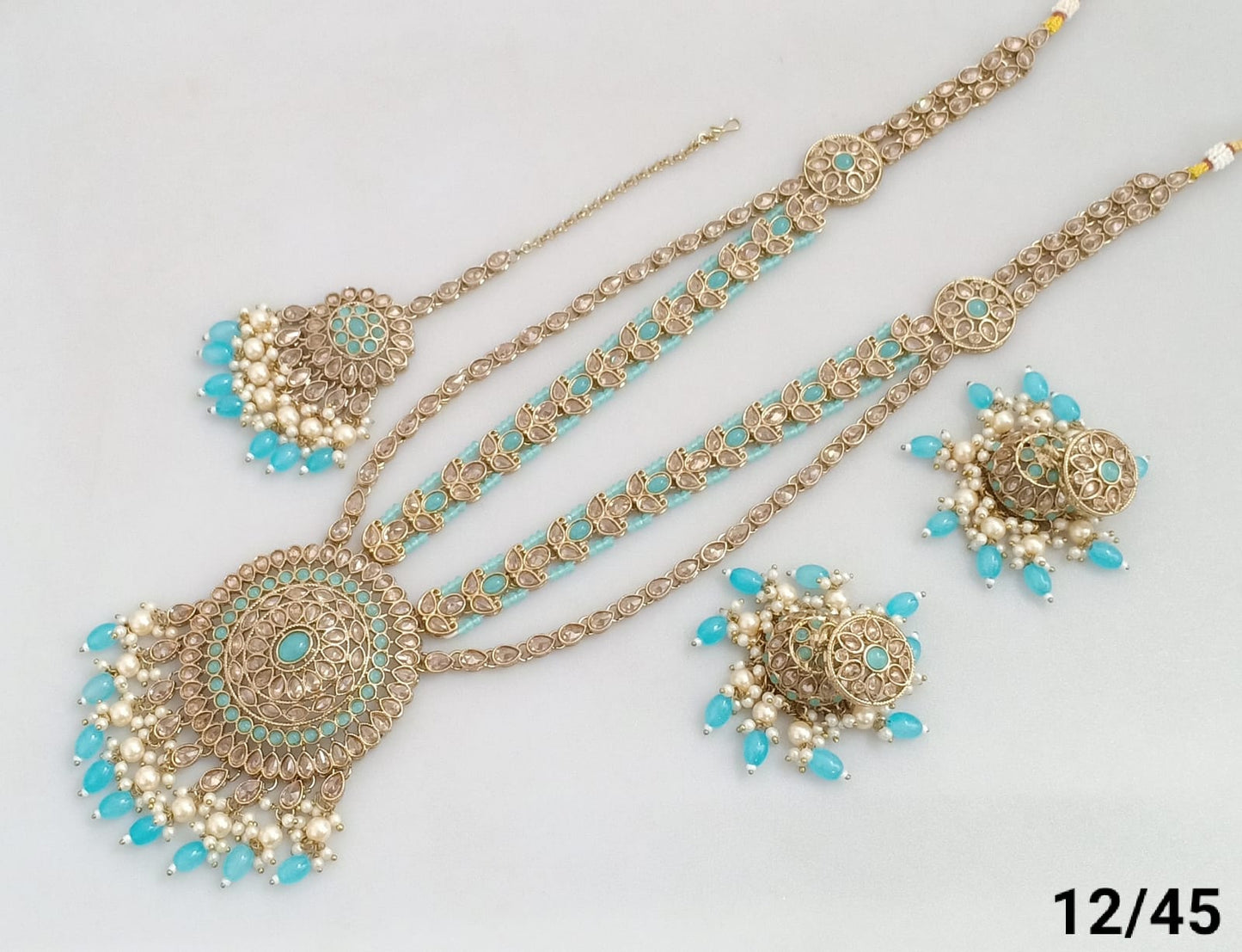 Antique Gold Plated Long Necklace Set
