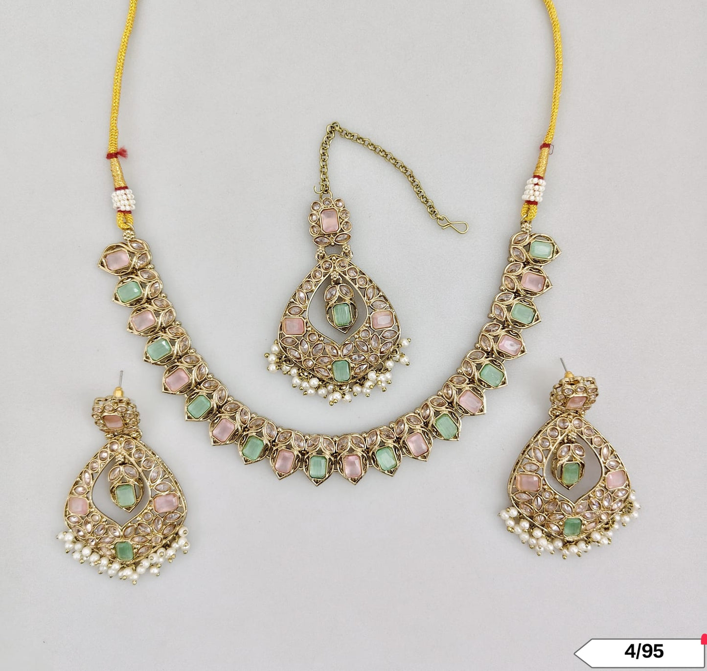 Antique Gold Plated Choker Necklace Set