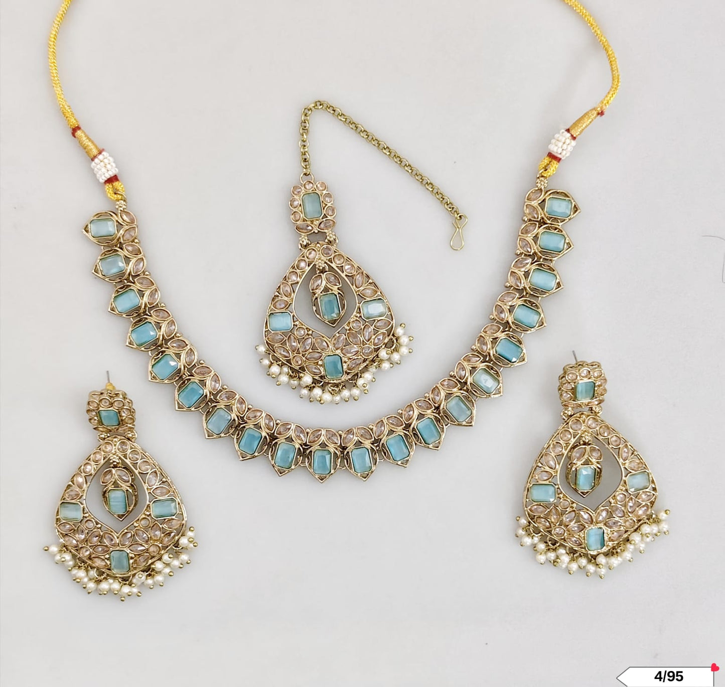 Antique Gold Plated Choker Necklace Set