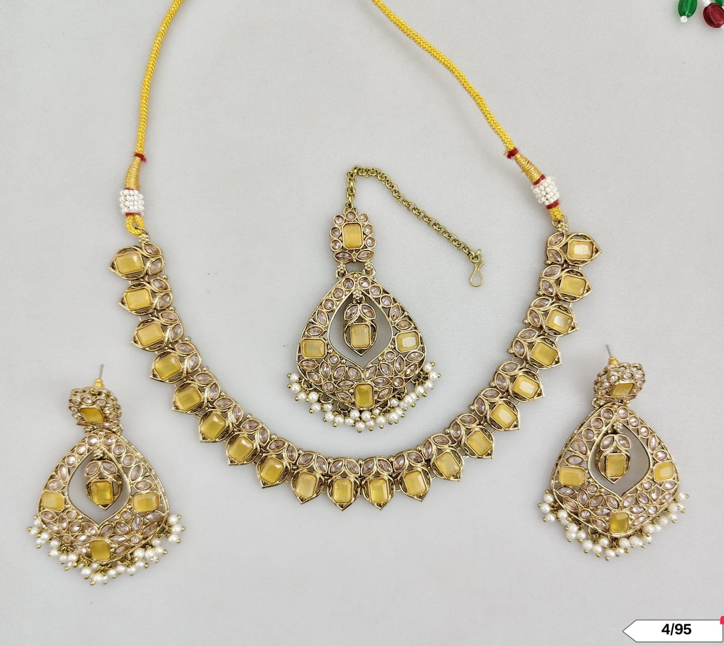 Antique Gold Plated Choker Necklace Set