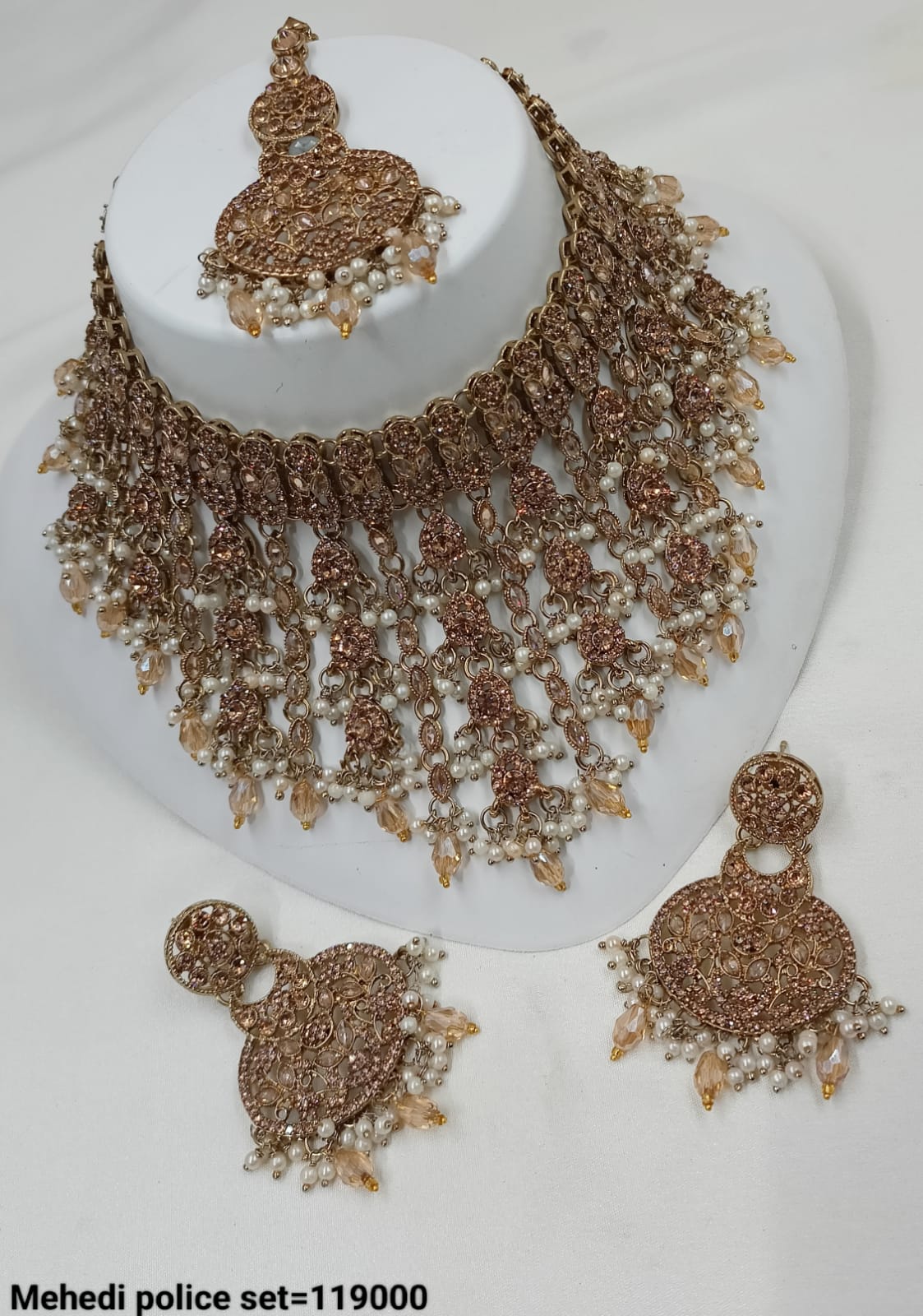 Antique Gold Plated Choker Necklace Set