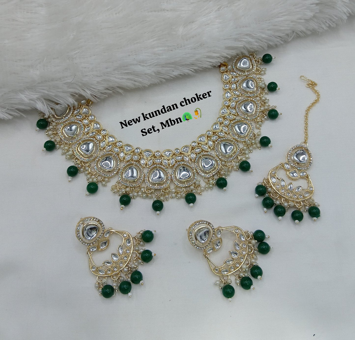 Elegant CZ Choker Necklace Set – Bridal & Traditional Jewelry