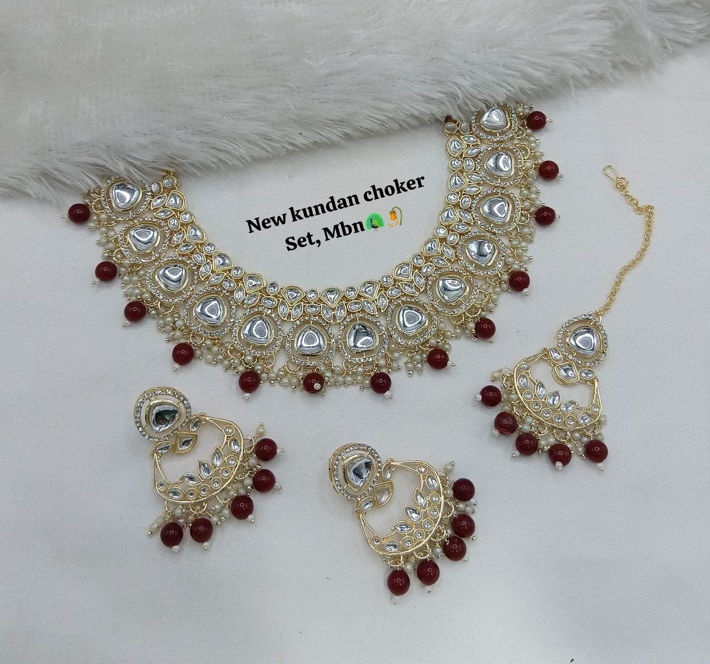 Elegant CZ Choker Necklace Set – Bridal & Traditional Jewelry